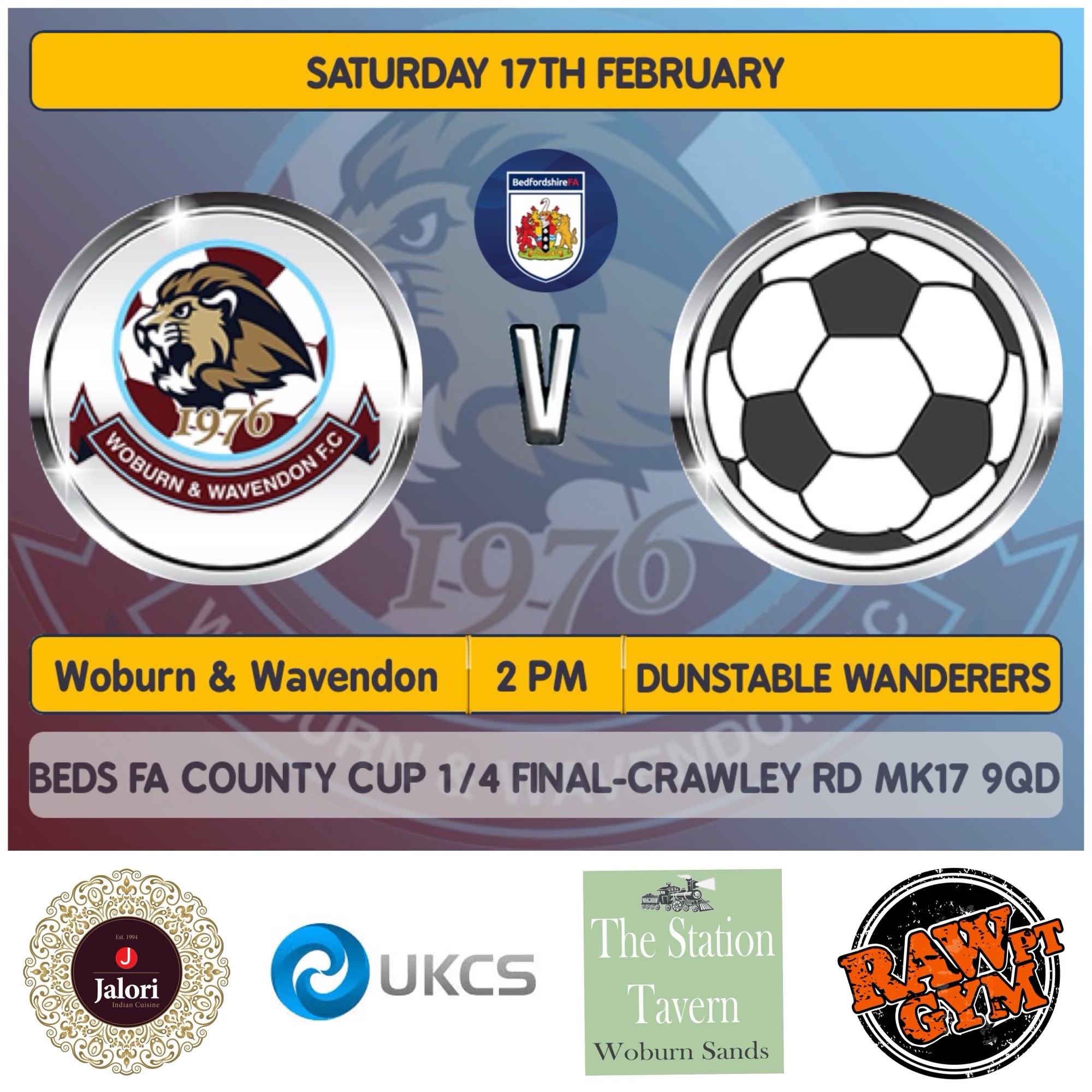 County Cup Quarter Finals for our Adults! – Woburn & Wavendon Football Club